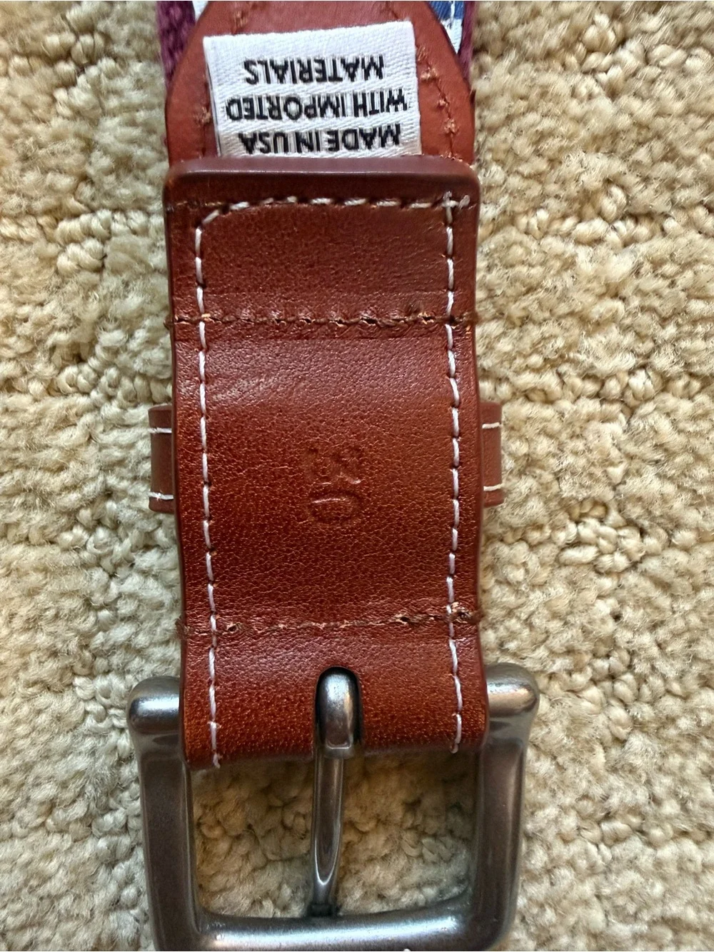 Men's Peter Millar Mississippi State Maroon needlepoint Belt
